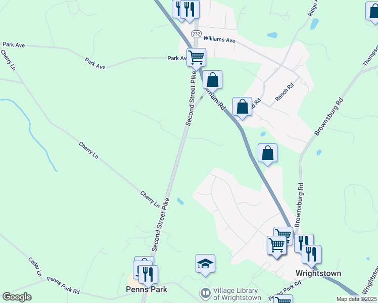 map of restaurants, bars, coffee shops, grocery stores, and more near 4 Bennett Lane in George School