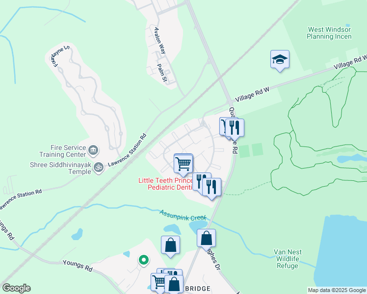map of restaurants, bars, coffee shops, grocery stores, and more near 88 Drewes Court in Trenton