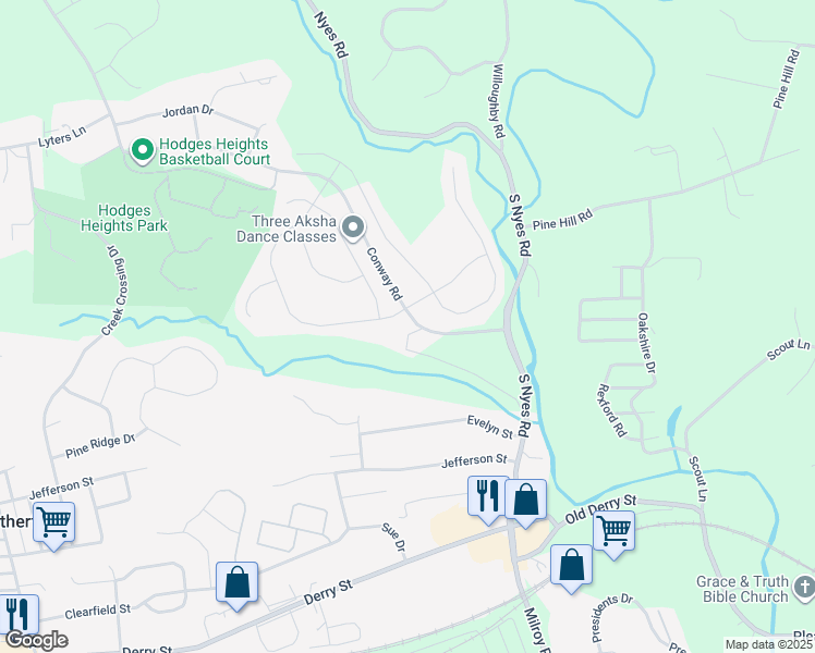 map of restaurants, bars, coffee shops, grocery stores, and more near 7043 Kendale Drive in Harrisburg