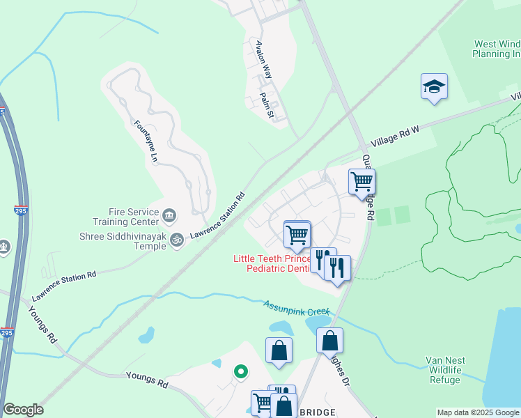 map of restaurants, bars, coffee shops, grocery stores, and more near 1 Gilpin Court in Trenton
