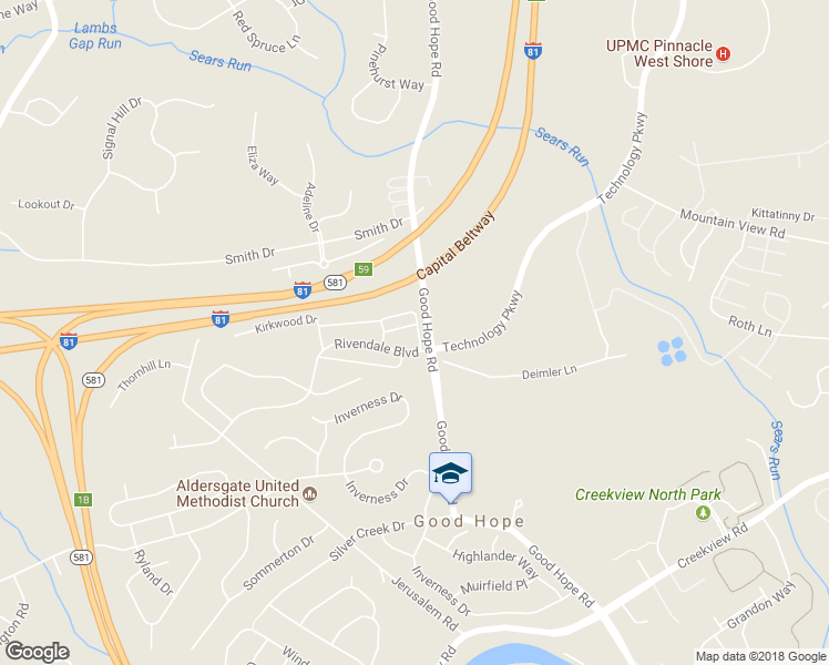 map of restaurants, bars, coffee shops, grocery stores, and more near 1610 Mendenhall Drive in Mechanicsburg