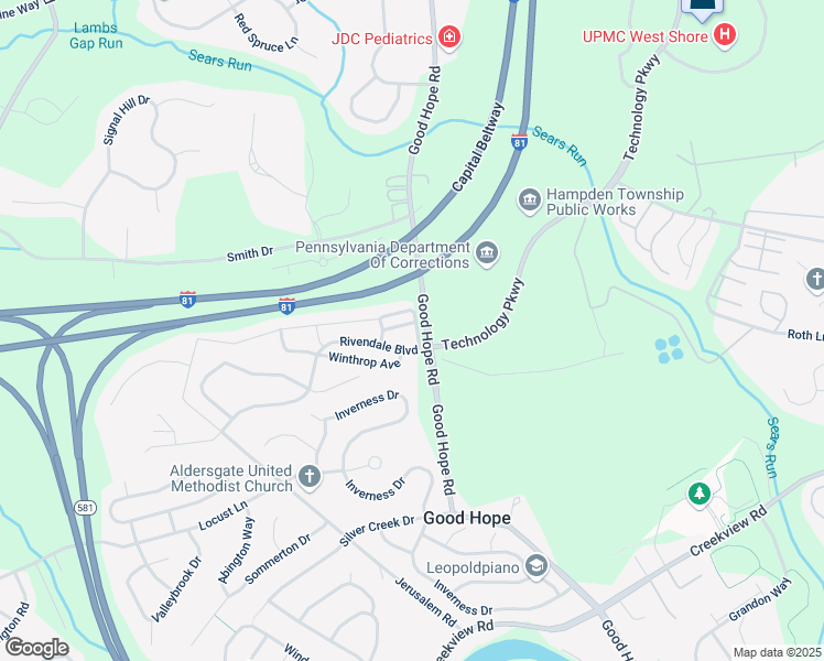 map of restaurants, bars, coffee shops, grocery stores, and more near 1610 Mendenhall Drive in Mechanicsburg