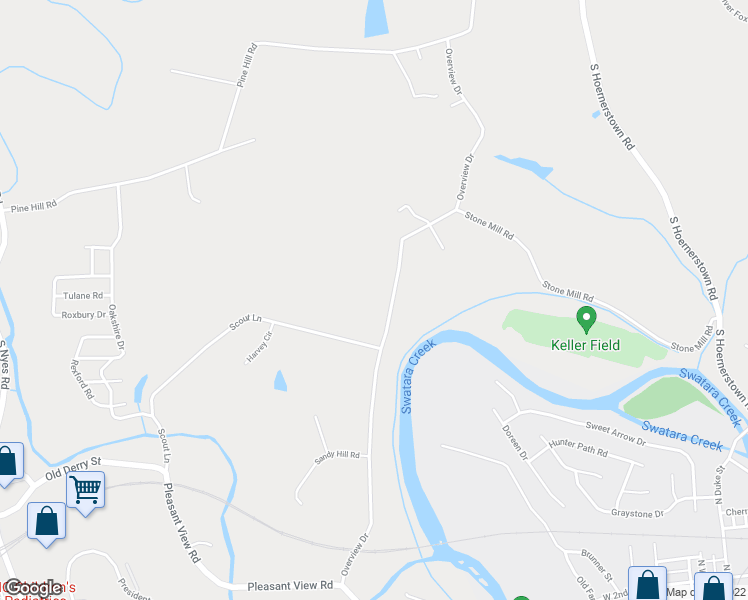 map of restaurants, bars, coffee shops, grocery stores, and more near 61 Overview Drive in Hummelstown