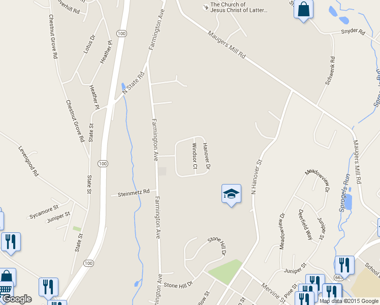 map of restaurants, bars, coffee shops, grocery stores, and more near 1331 Windsor Court in Pottstown