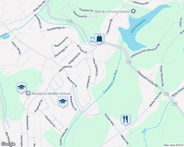 map of restaurants, bars, coffee shops, grocery stores, and more near 525 Fairfield Dr in Greensburg