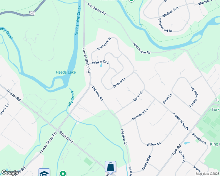map of restaurants, bars, coffee shops, grocery stores, and more near 70 Brinker Drive in Doylestown