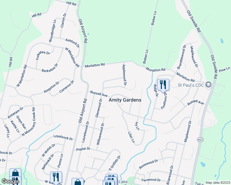 map of restaurants, bars, coffee shops, grocery stores, and more near 115 Redwood Dr in Douglassville
