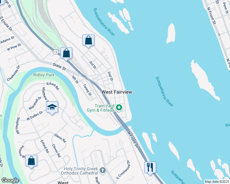 map of restaurants, bars, coffee shops, grocery stores, and more near 1139 2nd Street in Enola
