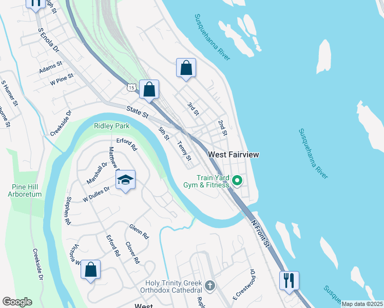 map of restaurants, bars, coffee shops, grocery stores, and more near 1216 4th Street in Enola