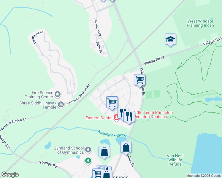 map of restaurants, bars, coffee shops, grocery stores, and more near 1 Feiler Court in Trenton