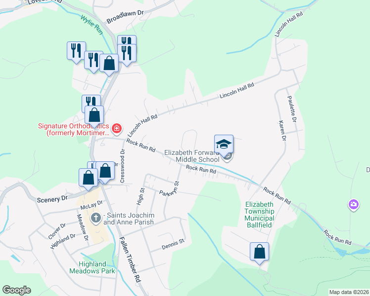 map of restaurants, bars, coffee shops, grocery stores, and more near 153 Dorman Dr in Elizabeth