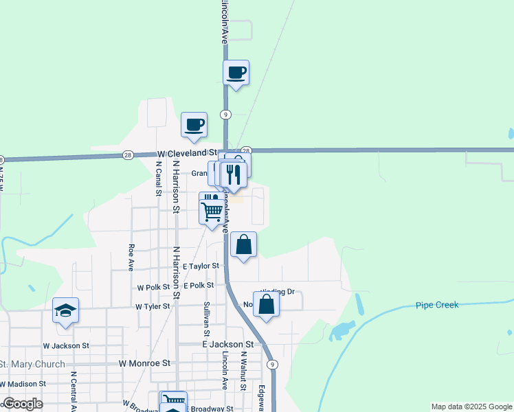 map of restaurants, bars, coffee shops, grocery stores, and more near 1411 North Park Avenue in Alexandria