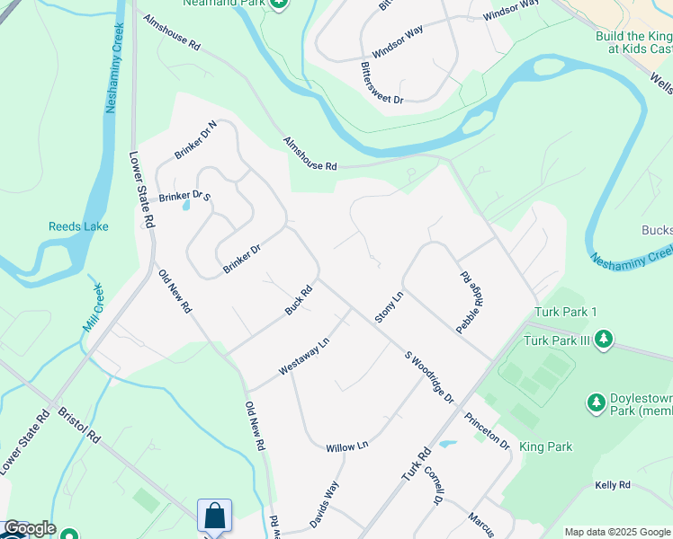map of restaurants, bars, coffee shops, grocery stores, and more near 71 Buck Road in Warrington