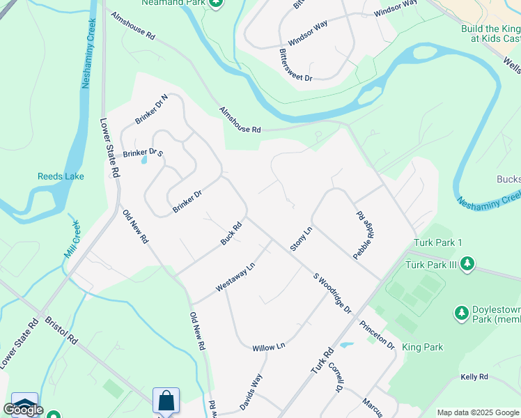 map of restaurants, bars, coffee shops, grocery stores, and more near 71 Buck Road in Warrington