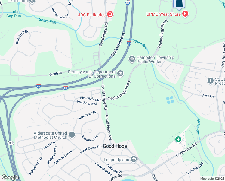 map of restaurants, bars, coffee shops, grocery stores, and more near 1534-1536 Good Hope Road in Enola