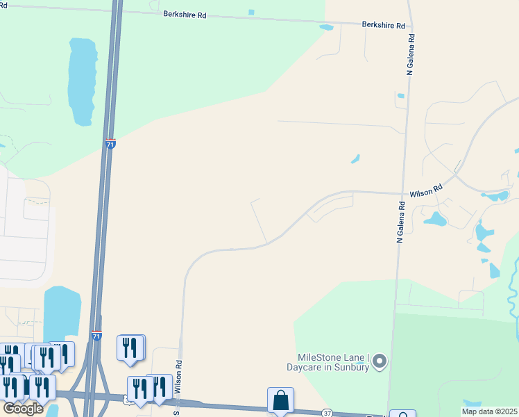 map of restaurants, bars, coffee shops, grocery stores, and more near 865 Northstar Flats Drive in Sunbury