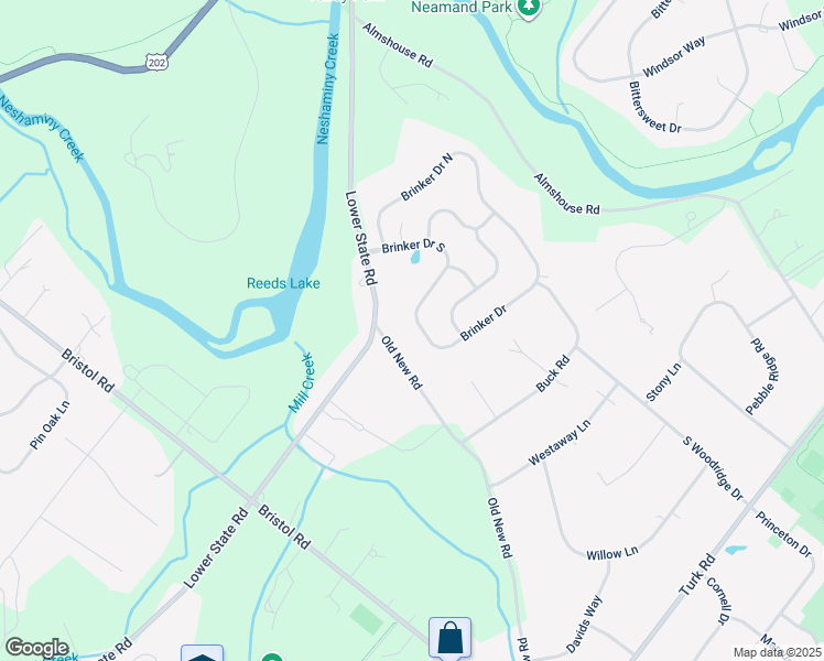 map of restaurants, bars, coffee shops, grocery stores, and more near 71 Brinker Drive in Doylestown