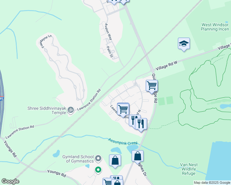 map of restaurants, bars, coffee shops, grocery stores, and more near 1 Feiler Court in Trenton