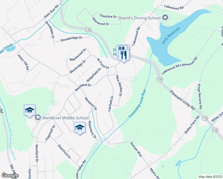 map of restaurants, bars, coffee shops, grocery stores, and more near 525 Fairfield Drive in Greensburg