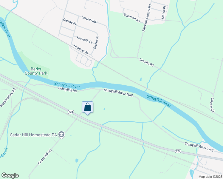 map of restaurants, bars, coffee shops, grocery stores, and more near 740 Schuylkill Road in Birdsboro