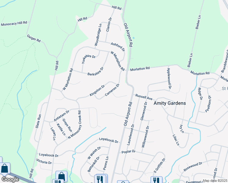 map of restaurants, bars, coffee shops, grocery stores, and more near 105 Bristol Court in Douglassville