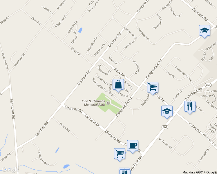 map of restaurants, bars, coffee shops, grocery stores, and more near 2876 Truman Drive in Hatfield