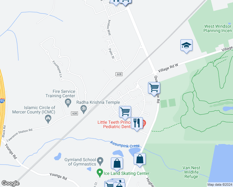 map of restaurants, bars, coffee shops, grocery stores, and more near 1 Feiler Court in Trenton