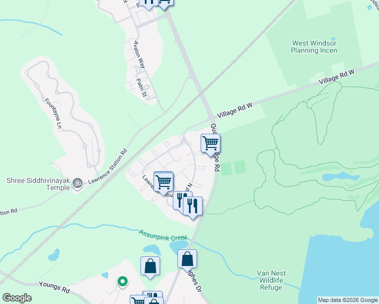 map of restaurants, bars, coffee shops, grocery stores, and more near 66 Lawrence Square Boulevard North in Lawrence Township