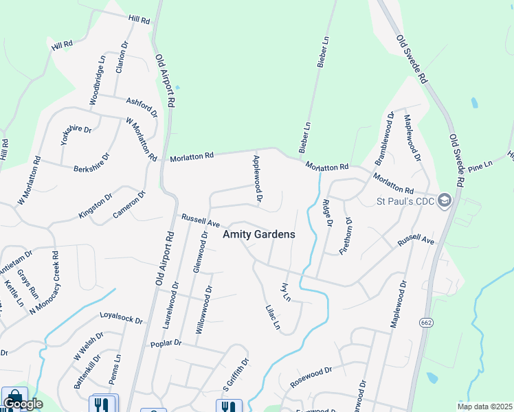 map of restaurants, bars, coffee shops, grocery stores, and more near 126 Fair Meadow Drive in Douglassville