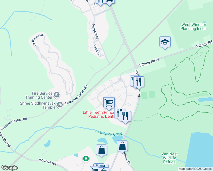 map of restaurants, bars, coffee shops, grocery stores, and more near 1 Feiler Court in Trenton