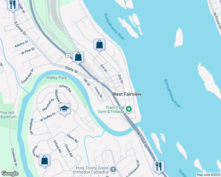 map of restaurants, bars, coffee shops, grocery stores, and more near 1210 4th Street in Enola