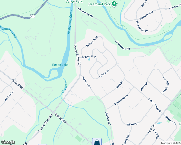 map of restaurants, bars, coffee shops, grocery stores, and more near 82 Brinker Drive in Doylestown