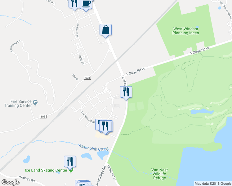 map of restaurants, bars, coffee shops, grocery stores, and more near 4056 Quakerbridge Road in Lawrence Township