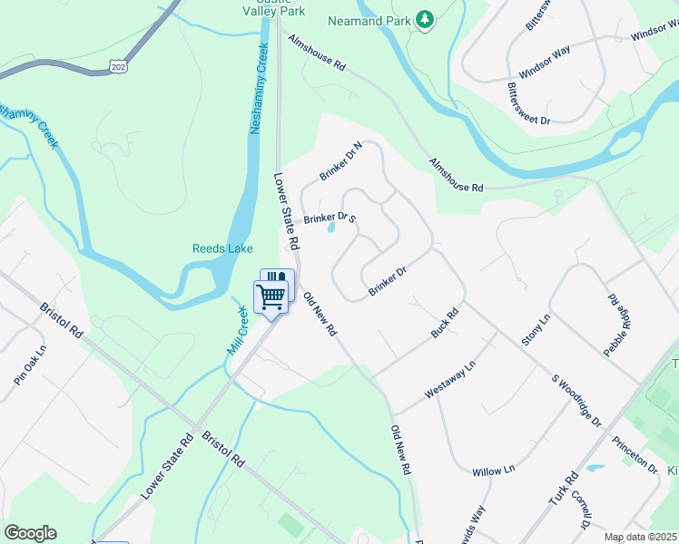 map of restaurants, bars, coffee shops, grocery stores, and more near 74 Brinker Drive in Doylestown