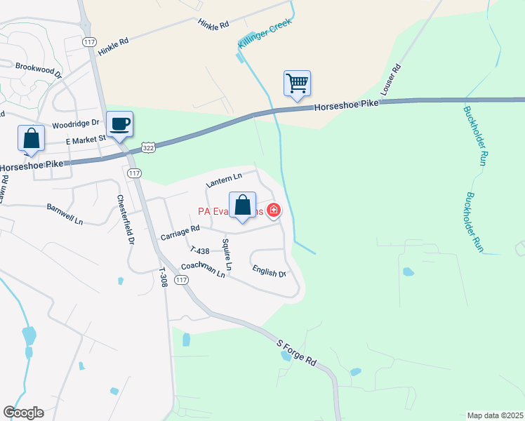 map of restaurants, bars, coffee shops, grocery stores, and more near 14 Manor Circle in Palmyra