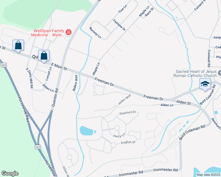 map of restaurants, bars, coffee shops, grocery stores, and more near 1020 Northgate Drive in Lebanon