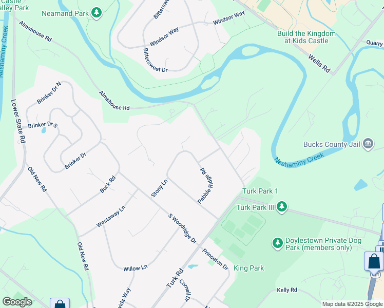 map of restaurants, bars, coffee shops, grocery stores, and more near 184 Pebble Ridge Road in Warrington