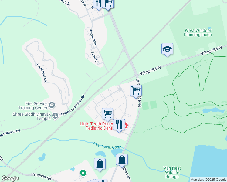 map of restaurants, bars, coffee shops, grocery stores, and more near 9 Alburtus Court in Trenton