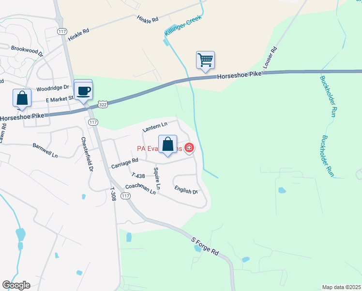 map of restaurants, bars, coffee shops, grocery stores, and more near 14 Manor Circle in Palmyra