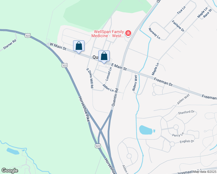 map of restaurants, bars, coffee shops, grocery stores, and more near 15 Alden Lane in Lebanon