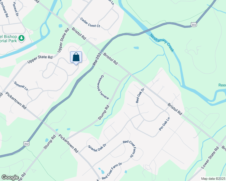 map of restaurants, bars, coffee shops, grocery stores, and more near 1232 Stump Road in Chalfont