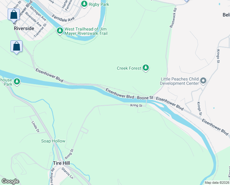 map of restaurants, bars, coffee shops, grocery stores, and more near 447 Eisenhower Boulevard in Johnstown