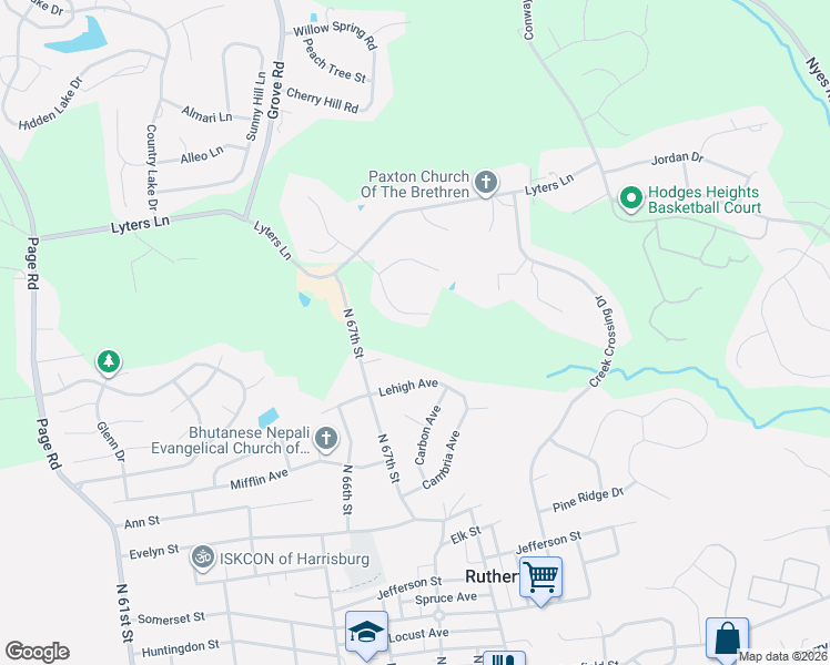 map of restaurants, bars, coffee shops, grocery stores, and more near 6316 Maiden Creek Drive in Harrisburg