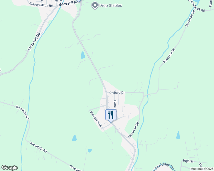 map of restaurants, bars, coffee shops, grocery stores, and more near 75 Sunshine Road in Herminie