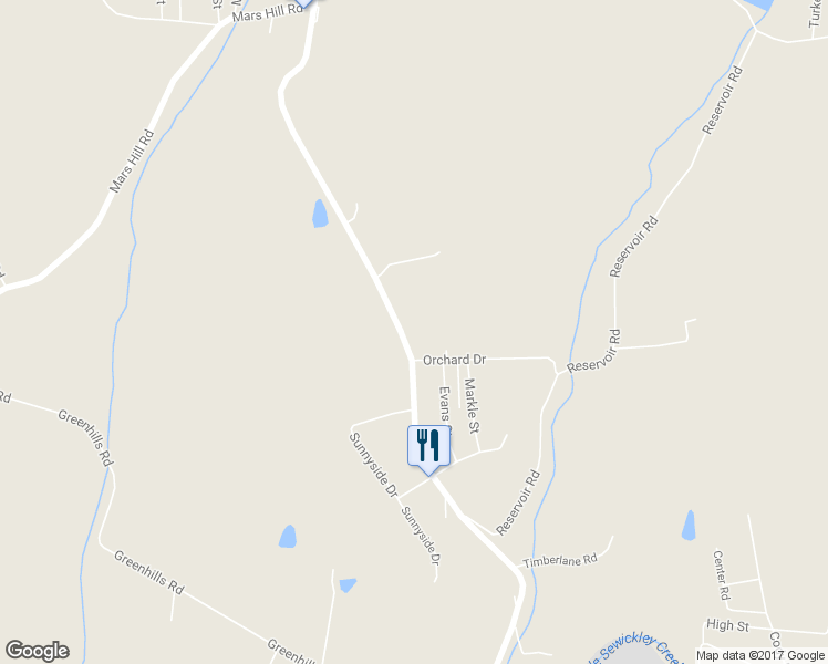 map of restaurants, bars, coffee shops, grocery stores, and more near 75 Sunshine Road in Herminie