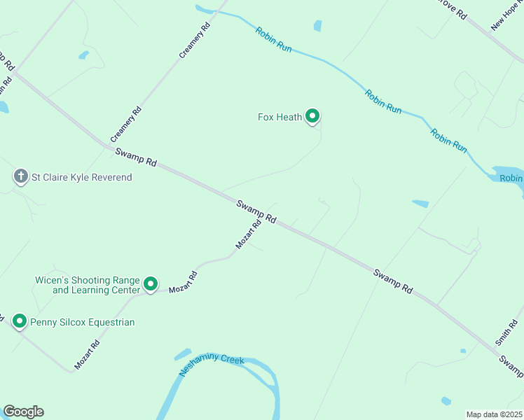 map of restaurants, bars, coffee shops, grocery stores, and more near 1307 Swamp Road in Furlong