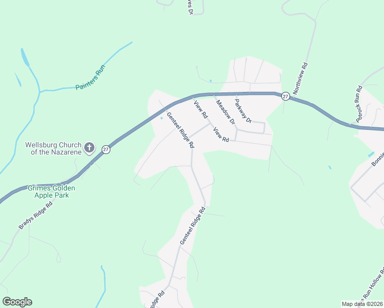 map of restaurants, bars, coffee shops, grocery stores, and more near 239 Genteel Ridge Rd in Wellsburg