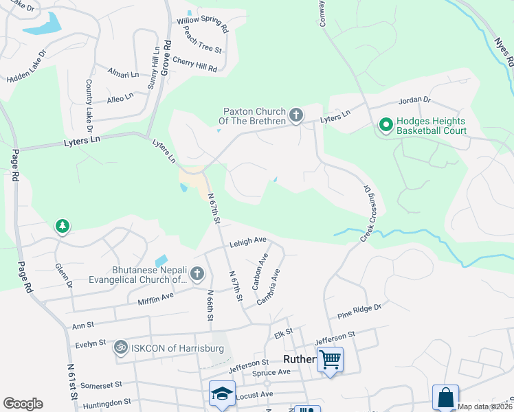 map of restaurants, bars, coffee shops, grocery stores, and more near 6316 Maiden Creek Drive in Harrisburg