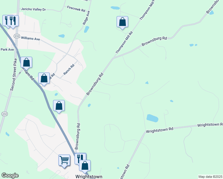 map of restaurants, bars, coffee shops, grocery stores, and more near 309 Matthews Lane in Newtown