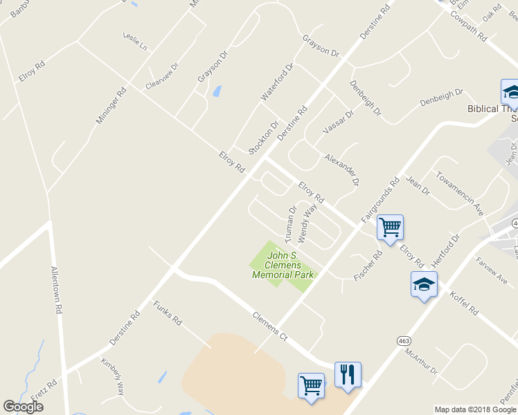 map of restaurants, bars, coffee shops, grocery stores, and more near 2914 Adams Drive in Hatfield
